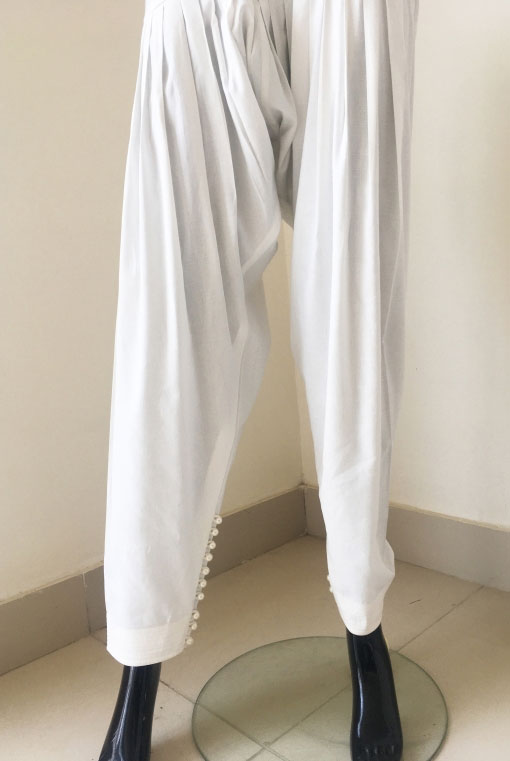 PEARL SHALWAR - WHITE </br>SP-PS-WH