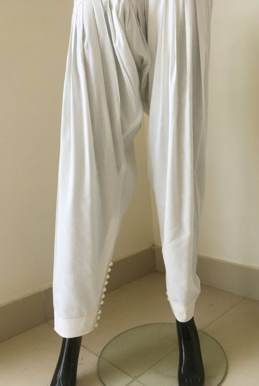 PEARL SHALWAR - OFF WHITE </br>SP-PS-OW