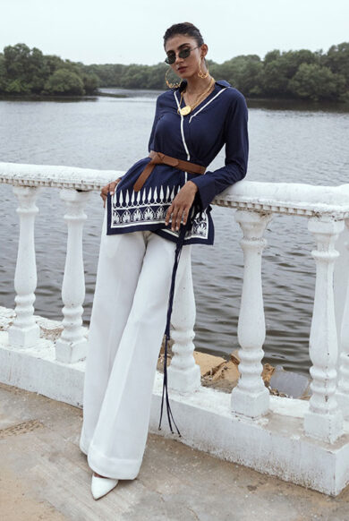 OVERLAP SHIRT - NAVY</br>RP-BW-002